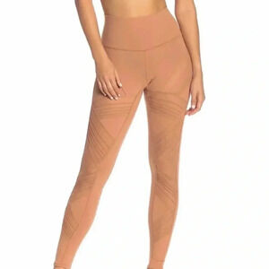 ALO Yoga Ultimate High Waist Leggings Tan Mesh Bandage Style Active Wear XS